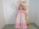 Vintage Porcelain Doll In Show-stoppers Garden Dress