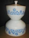 Federal Glass Heavy White Corn Flower Blue Mixing Bowl